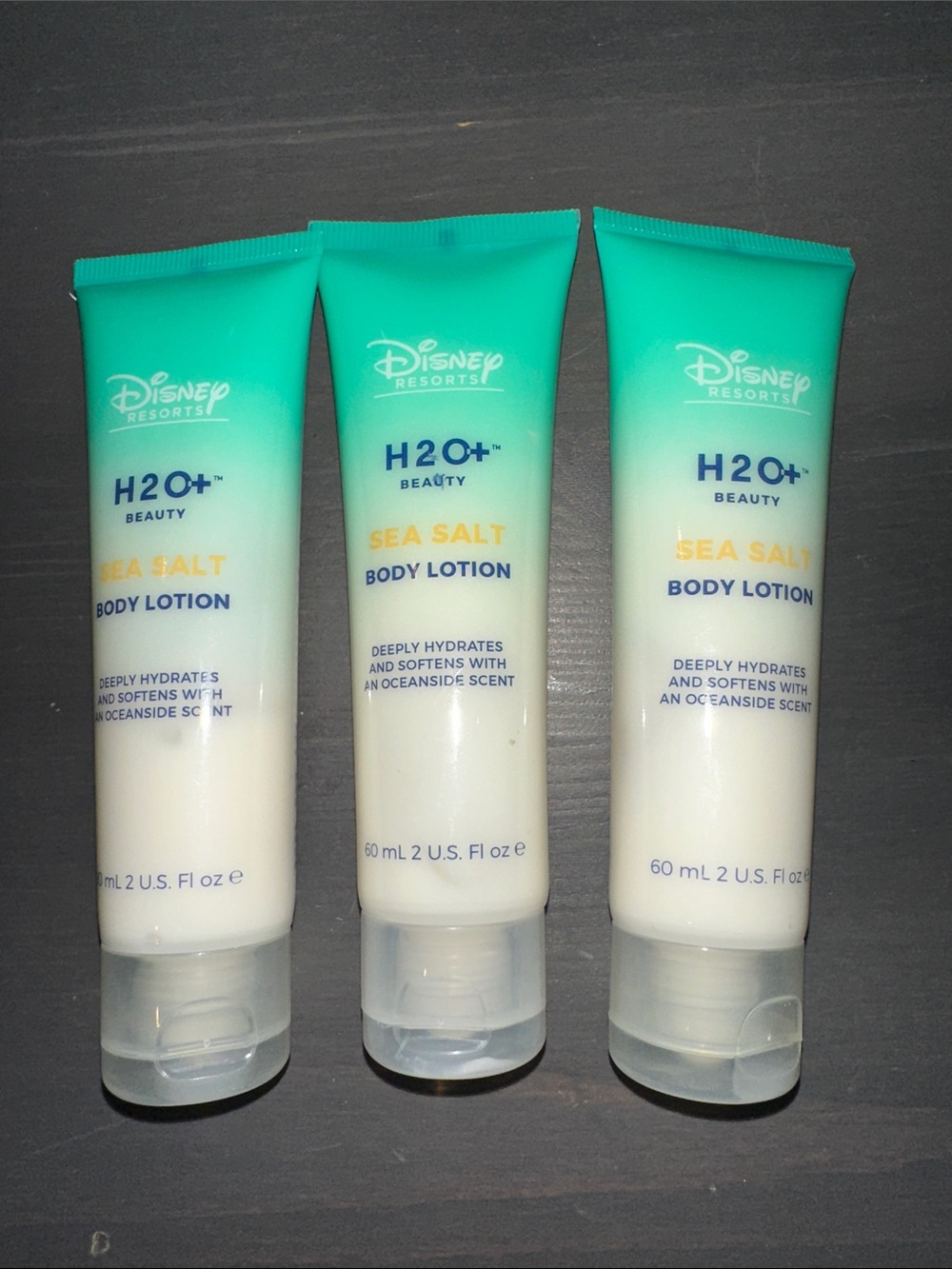 Disney Resorts H2O+ Sea Salt Body Lotion - Three (3) Tubes - 60 mL / 2 oz.